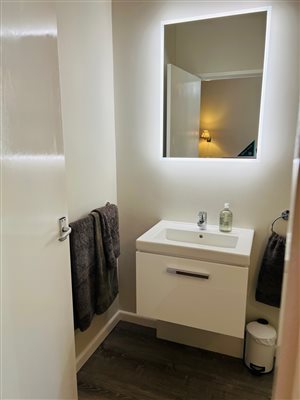 sink mirror towels